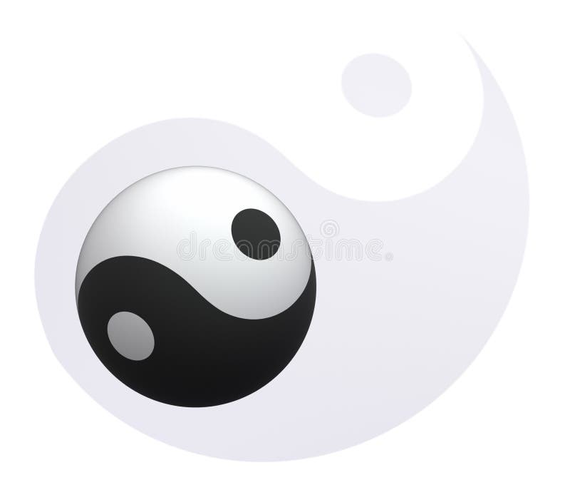 Yin-Yang Ball at Yin-Yang Background Stock Illustration - Illustration of  contrasts, isolated: 28003719