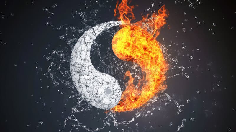 Yin and Yang The Dance of Fire and Water Symbolism in Balance Harmony obrazy royalty free