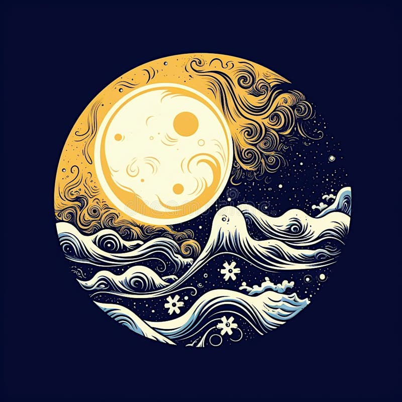 Yin Yang Design with Day and Night. Perfect Harmony Stock Illustration ...