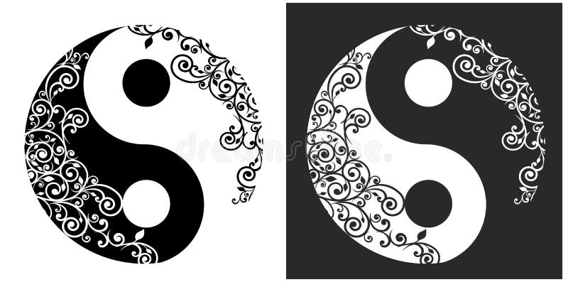 Yin Yang dwa deseniowy symbol ilustracja wektor