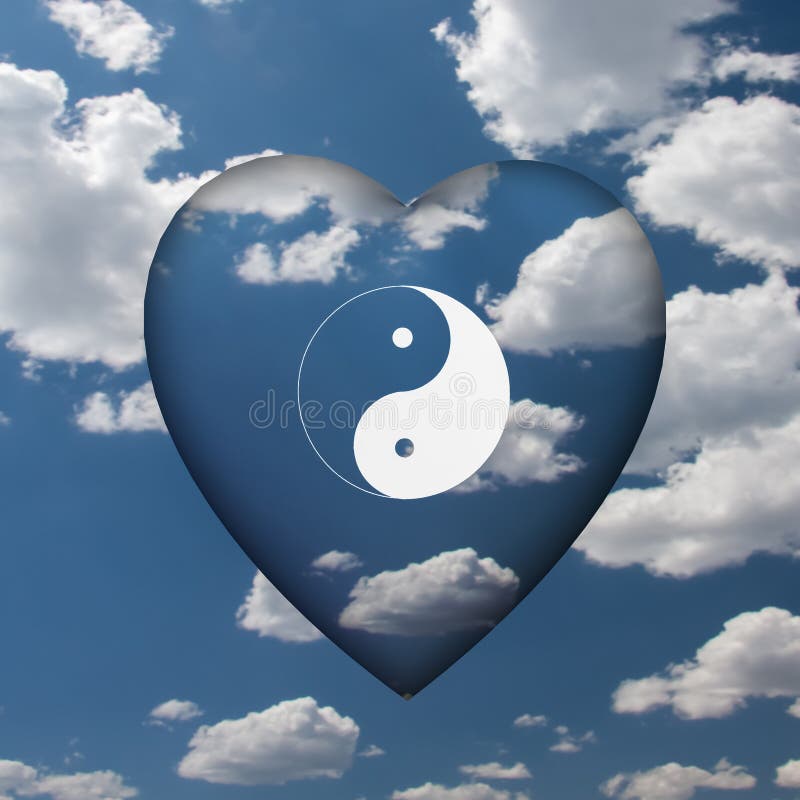 Yin Yang Heart imágenes de archivo libres de regalías Yin Yang Heart imágenes de archivo libres de regalías