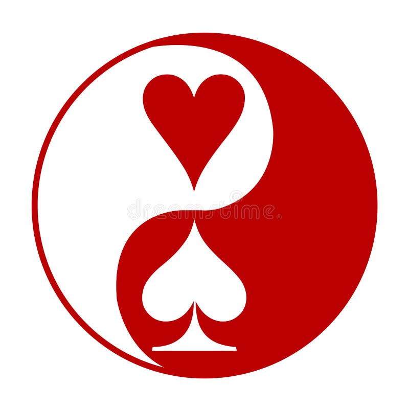 Yin Yang suit. Card suit icon vector, playing cards symbols vector, set icon symbol suit, card suit icon sign, icon - stock vector. Yin Yang suit. Card suit icon vector, playing cards symbols vector, set icon symbol suit, card suit icon sign, icon - stock vector