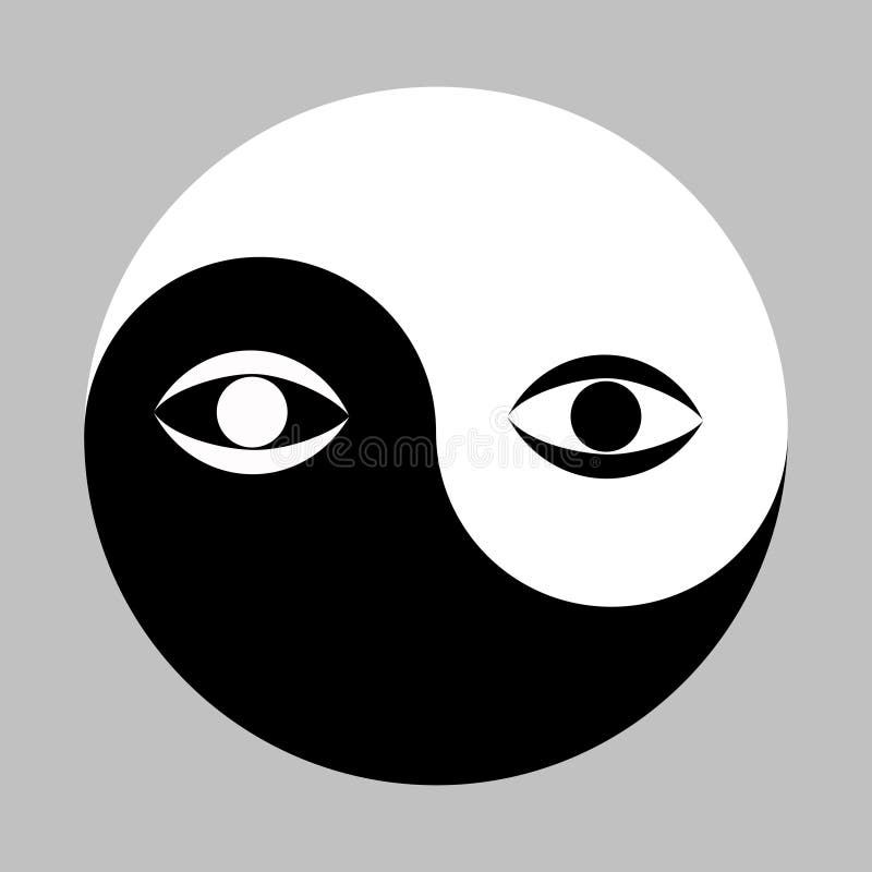 All seeing eye in the center of the Esoteric Yin and Yang decorative symbol. Vector illustration EPS-8. All seeing eye in the center of the Esoteric Yin and Yang decorative symbol. Vector illustration EPS-8.