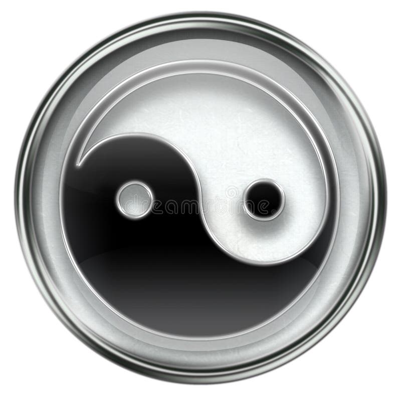 Yin yang symbol icon grey