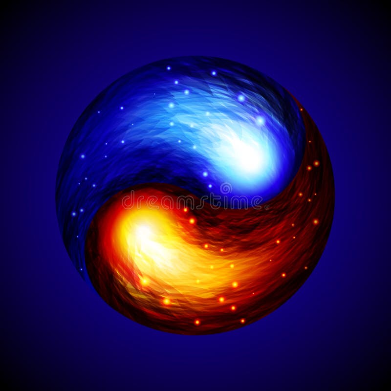 Yin Yang symbol stock vector. Illustration of glowing 46229139