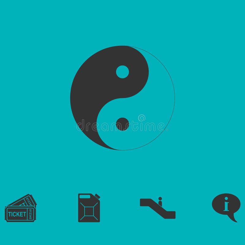 Yin Yang symbolslägenhet royaltyfri illustrationer Yin Yang symbolslägenhet royaltyfri illustrationer