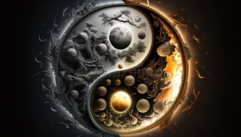 Yin yang wallpaper stock illustration. Illustration of white - 270001135