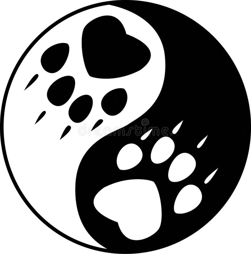 Yin Yang Wolf illustration libre de droits Yin Yang Wolf illustration libre de droits