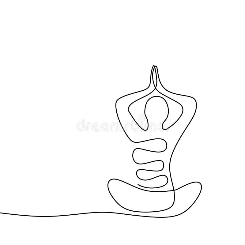 Ying de dessin au trait continu personne de yoga un et concept de yang illustration stock