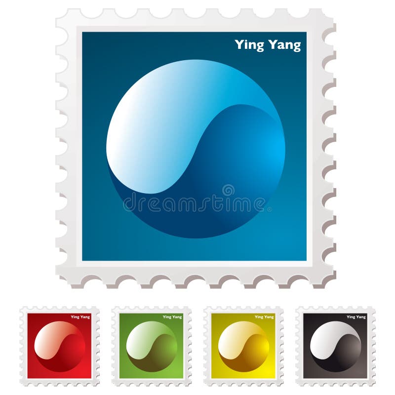 Collection of ying yang stamps with transparent effect. Collection of ying yang stamps with transparent effect