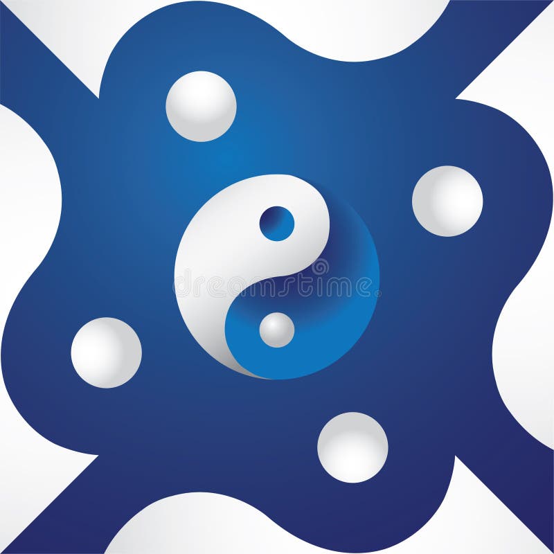 Ying yang in abstract screen - illustration