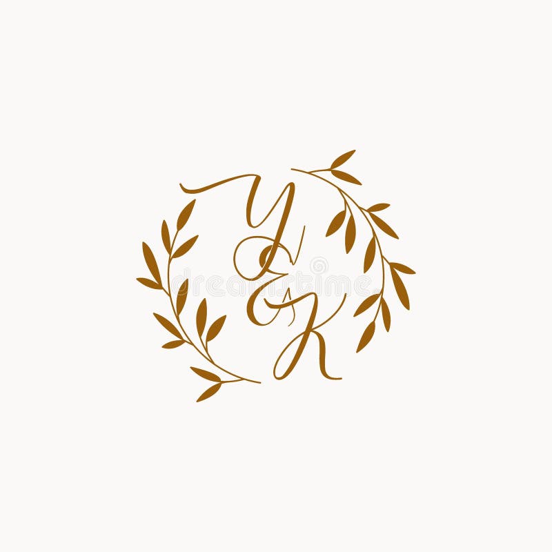 YK initial wedding monogram logo royalty free illustration
