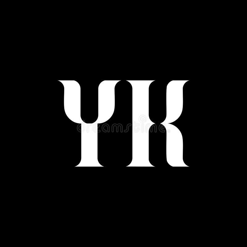 Yk Y K Letter Logo Design Initial Letter Yk Uppercase Monogram Logo White Color Yk Logo Y K