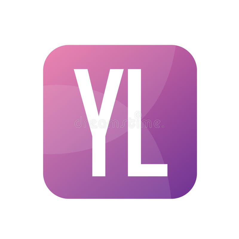 YL Y L Letter Logo with Pink Purple Color and Particles Dots Design., Stock vector