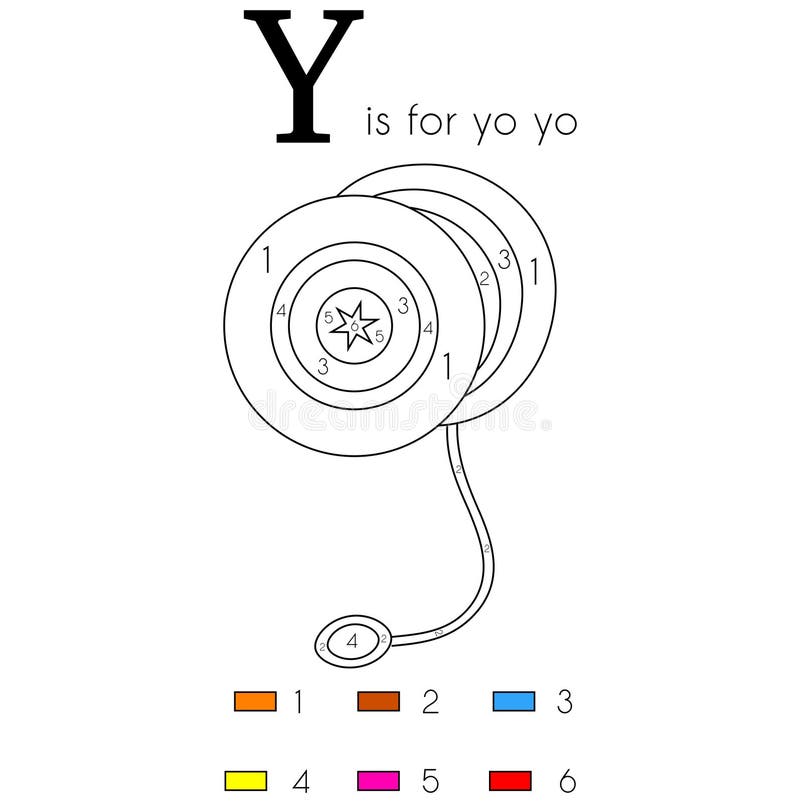Yo Yo Litera Y alfabetu wektorowego, strona kolorowania