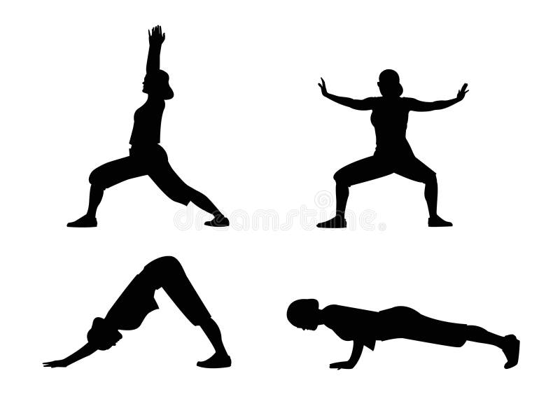 Yoga asanas vector illustration