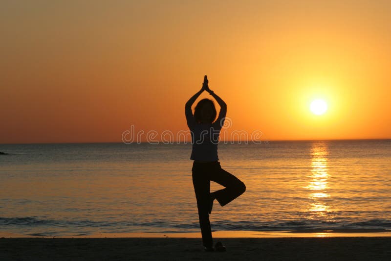 Yoga on the beach, Tel Aviv royalty free stock images Yoga on the beach, Tel Aviv royalty free stock images