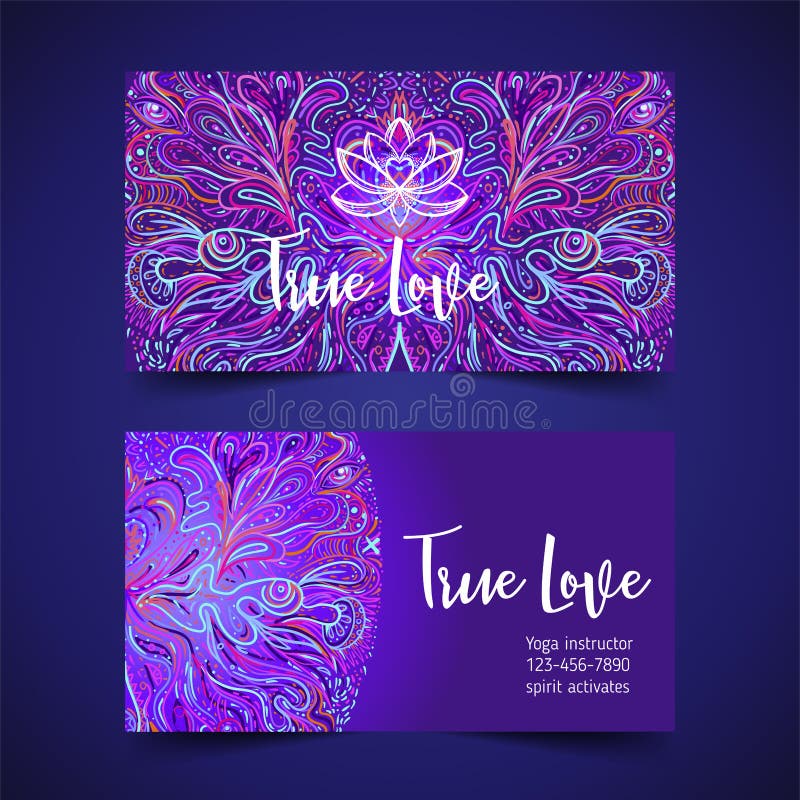 Yoga Card, Flyer, Poster, Mat Design. Colorful Neon Template For