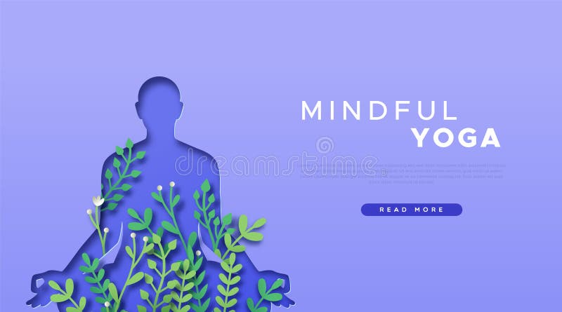 Yoga Class Paper Cut Lotus Pose Web Template Stock Vector Yoga Class Paper Cut Lotus Pose Web Template Stock Vector