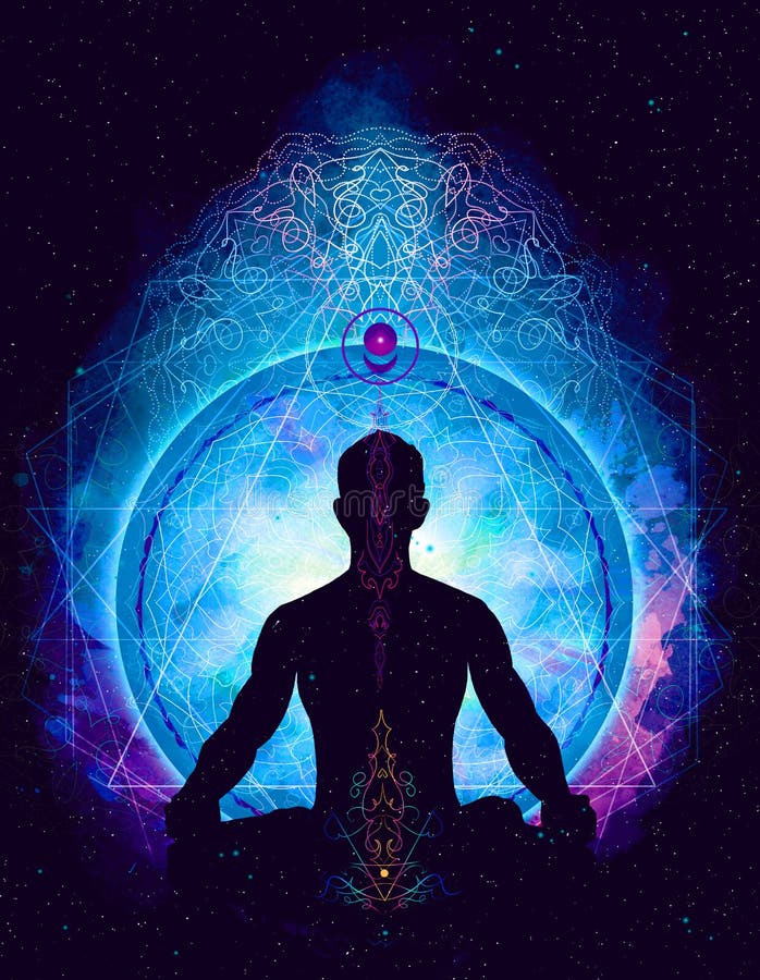 Yoga Cosmic Space Meditation Stock Illustrations – 1,536 Yoga