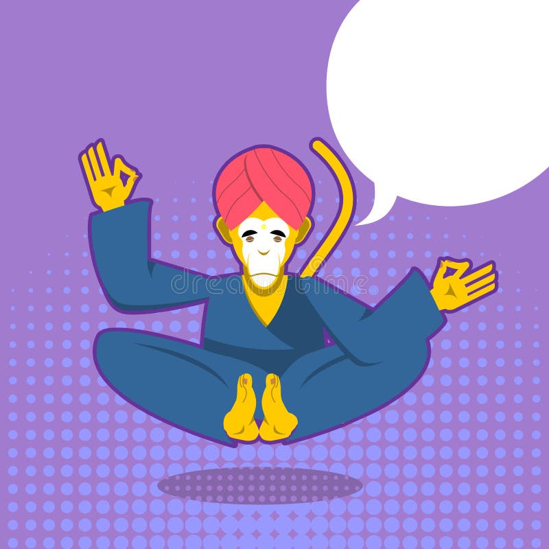 Yoga del mono La yogui del mono medita Yogui en estilo del arte pop Yello libre illustration Yoga del mono La yogui del mono medita Yogui en estilo del arte pop Yello libre illustration