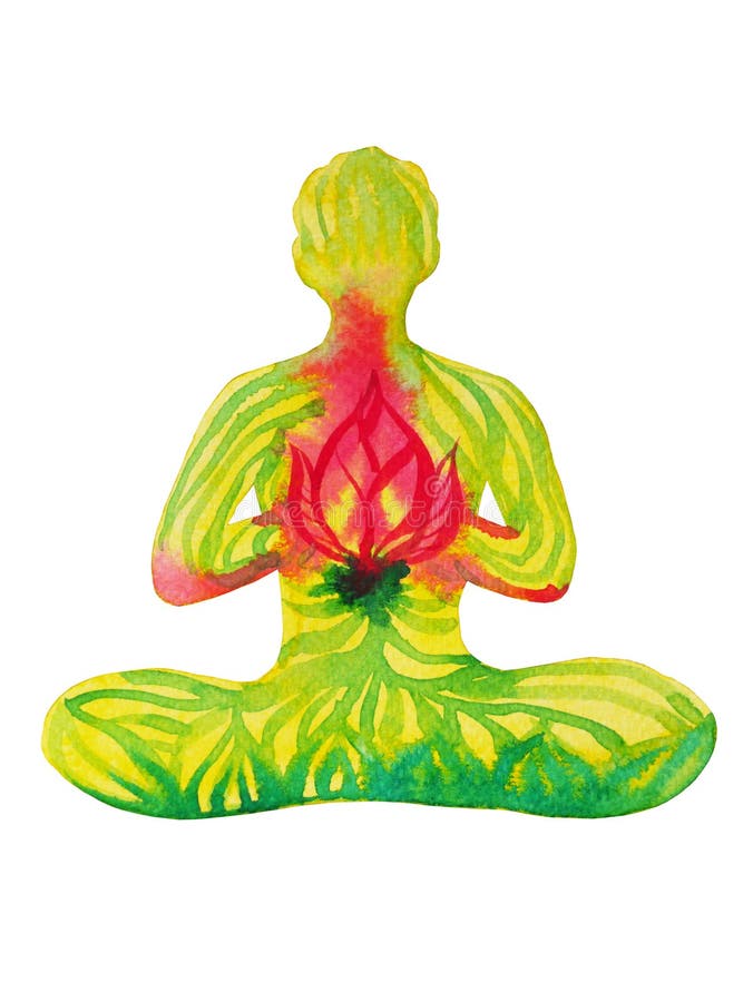 Yoga di posa di Lotus, pittura dell'acquerello, potere astratto di aura, natur royalty illustrazione gratis Yoga di posa di Lotus, pittura dell'acquerello, potere astratto di aura, natur royalty illustrazione gratis