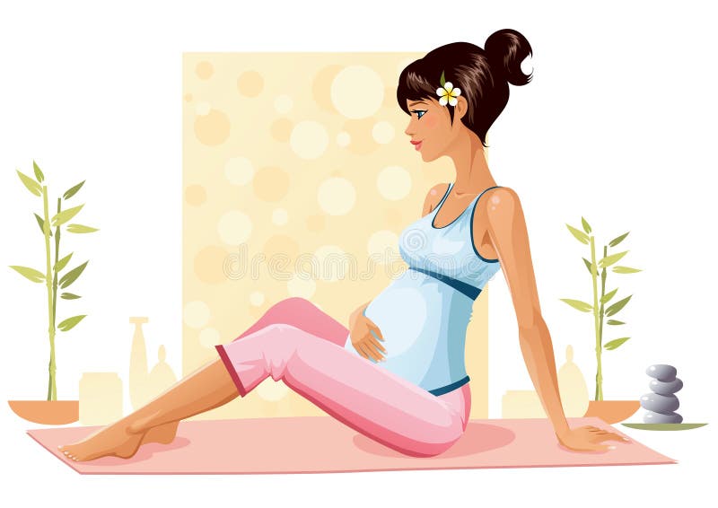 Yoga embarazada ilustración del vector