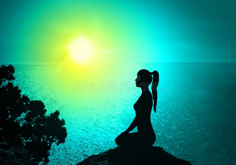 Yoga en meditatie royalty-vrije stock afbeelding