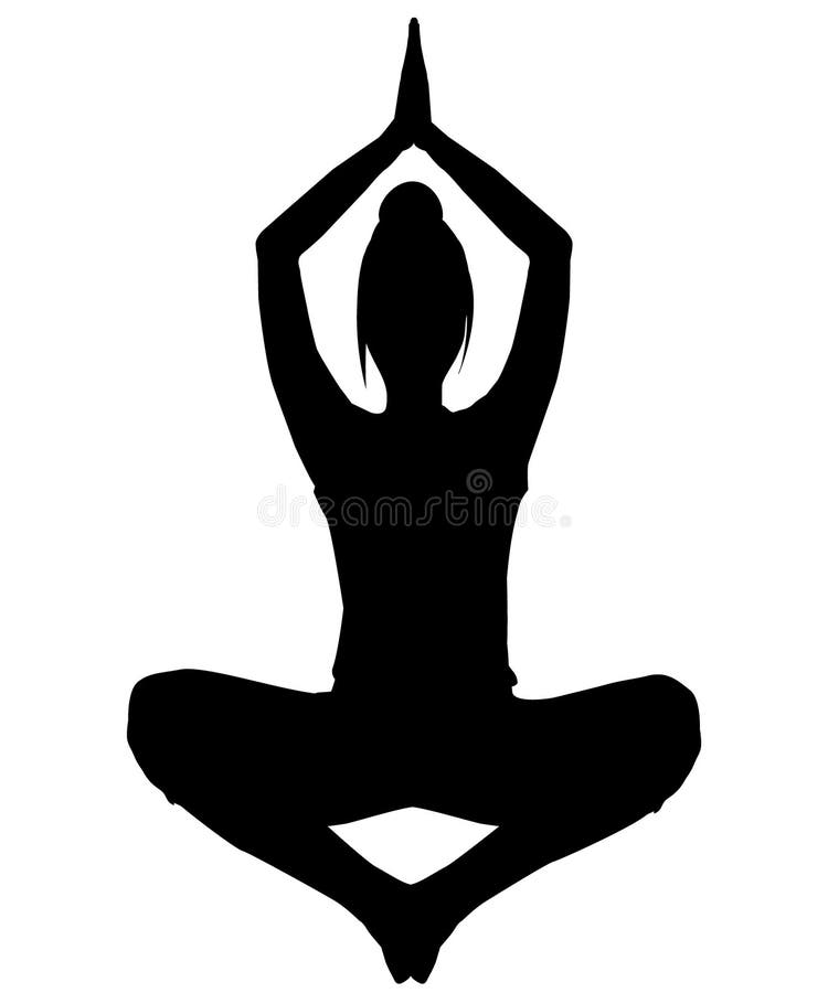 Yoga female silhouette royalty free illustration