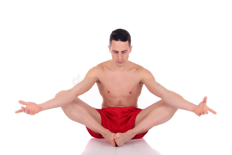 Yoga för idrottsman nenkonditionmanlig royaltyfri foto