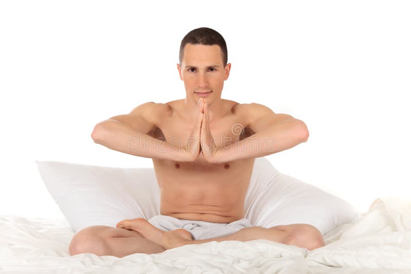 Yoga för idrottsman nenkonditionmanlig royaltyfri foto