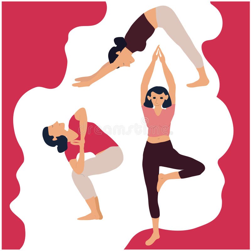 Yoga Girl Exersices and Body Health Poses Training Set Cartoon Vector Illustration. Stock Vector - Illustration of cartoon, asana: 174382534 Yoga Girl Exersices and Body Health Poses Training Set Cartoon Vector Illustration. Stock Vector - Illustration of cartoon, asana: 174382534
