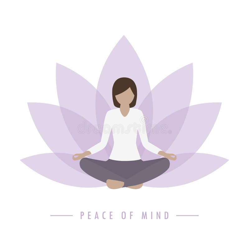 yoga girl lotus flower background peace of mind