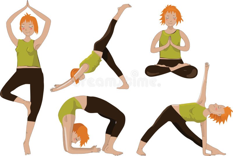 Yoga girls stock illustration