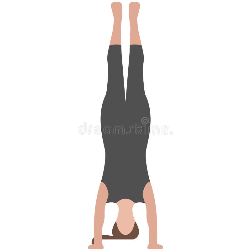 Yoga Handstand Vector Illustration Isolated on White Stock Vector - of fitness, downward: 213358543