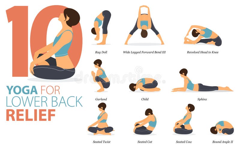 Yoga Poses for Concept of Balancing and Standing Poses in Flat