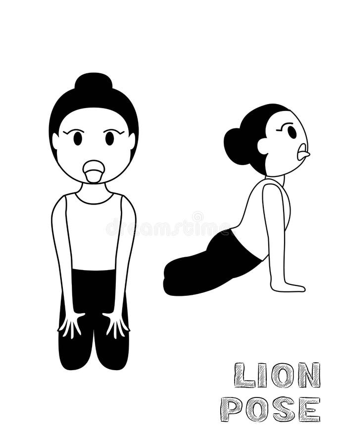 Yoga Lion Pose Cartoon Vector Illustration Stock Vector (Royalty Free)  440762053 | Shutterstock