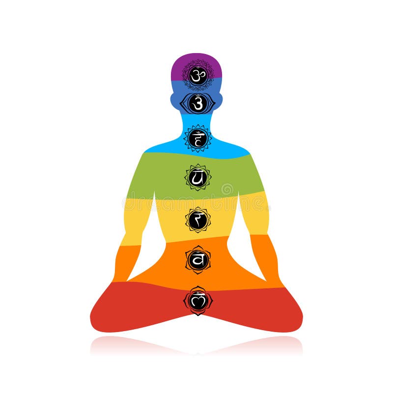 Chakras Meanings Man Standing Upright Frontal Stock Vector ...
