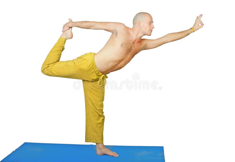 Yoga. Man in nataraja asana position stock images Yoga. Man in nataraja asana position stock images