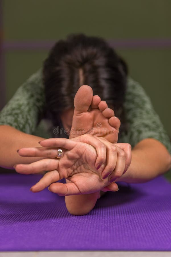 Yoga Master Teaches Yoga Lesson In A Studio Stock Photo Image Of Concentration Spiritual