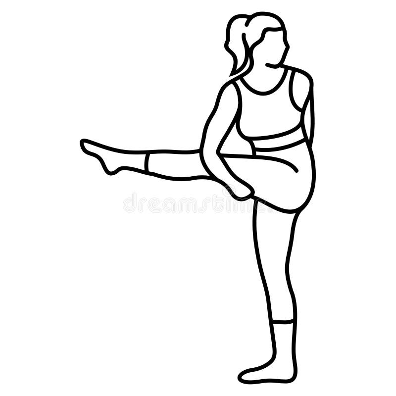 Premium Vector | Stretching yoga pose outline vector cartoon illustration |  Cartoon illustration, Cute doodles, Easter illustration