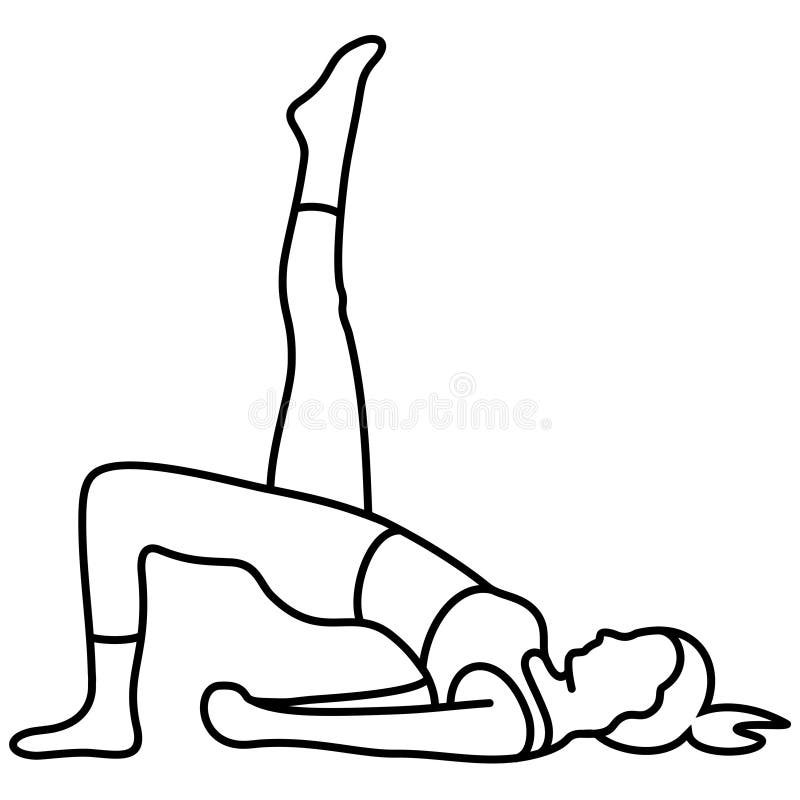 Premium Vector | Female lady training yoga pose in cartoon outline flat  style meditation pilates mental health