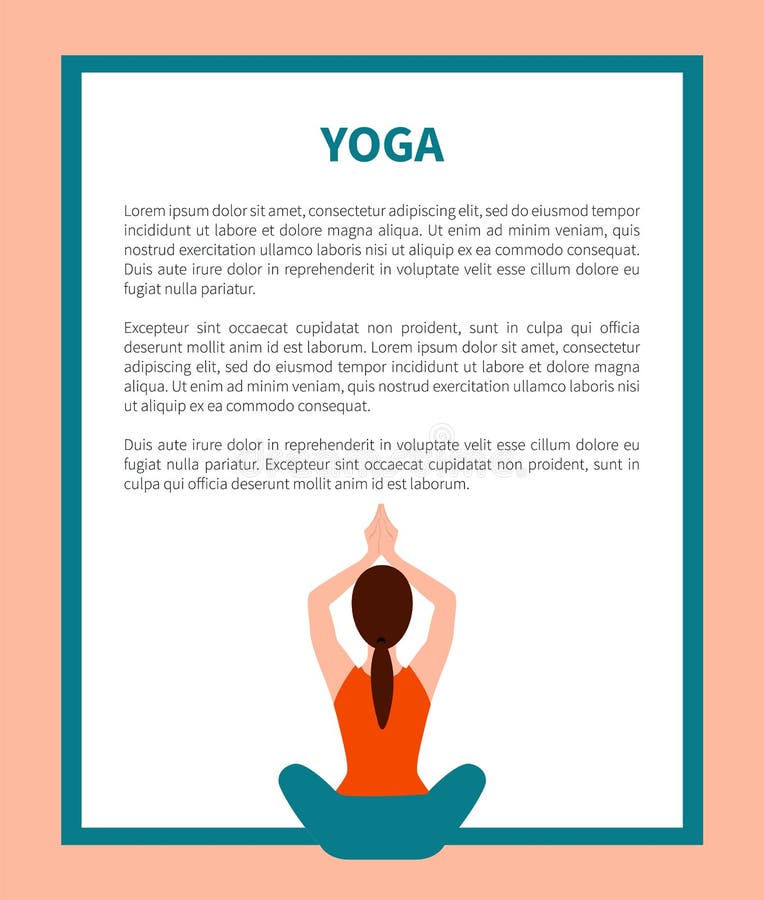 Yoga Pose Banner Text Sample Vector Illustration