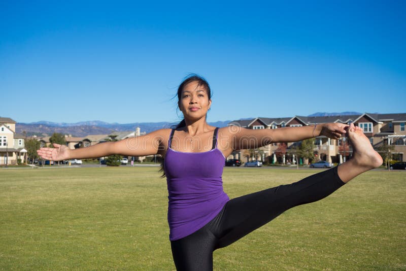 Yoga Pose - Standing Big Toe Hold stock photos Yoga Pose - Standing Big Toe Hold stock photos
