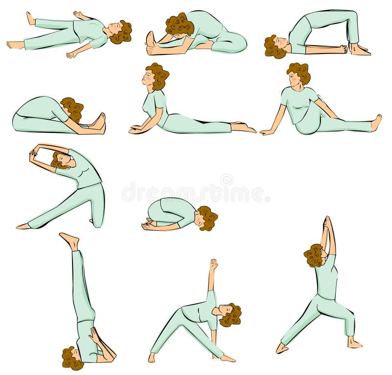 Yoga postures stock vector. Illustration of practise - 18800132
