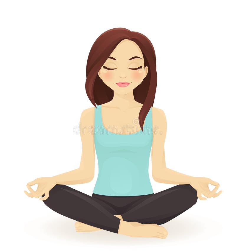 Yoga practicante de la mujer joven stock de ilustración
