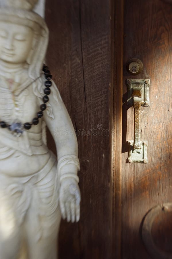 Yoga Studio Entrance Door With Buddha