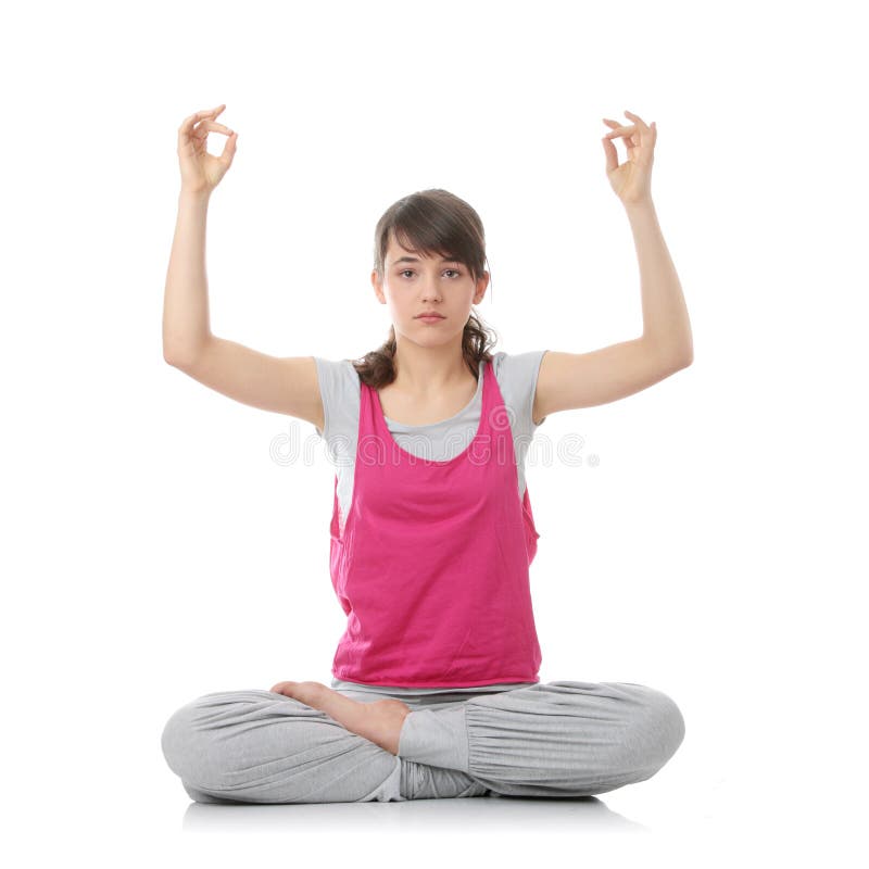 Yoga teenager di addestramento della donna