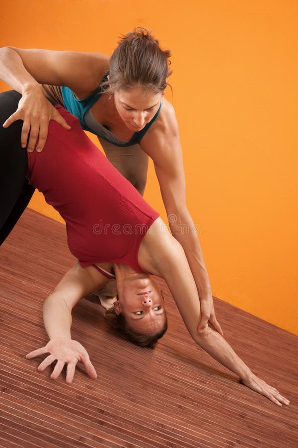 Yoga in Pair. Couple Women. Duo Pose Stock Photo - Image of nature, couple:  63662610