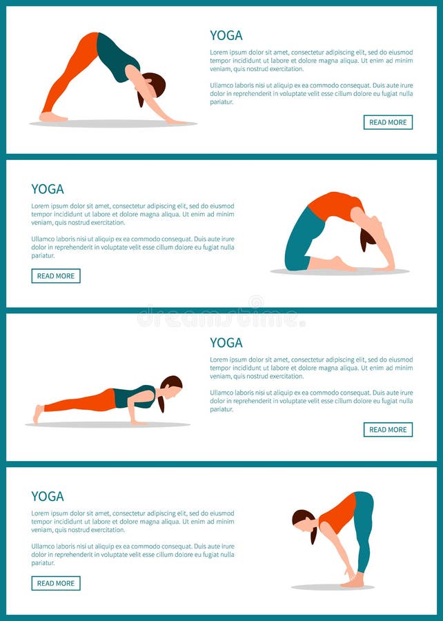 Yoga Web Pages Collection Vector Illustration